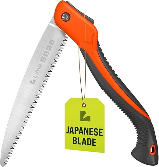 Folding saw for cutting branches, preparing small firewood, and building basic bushcraft shelter materials.