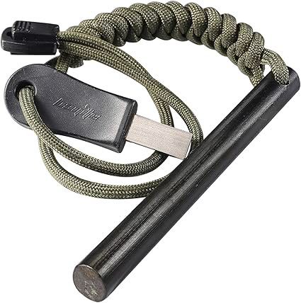 Ferro rod fire starter used for creating sparks and practicing outdoor fire-starting skills.