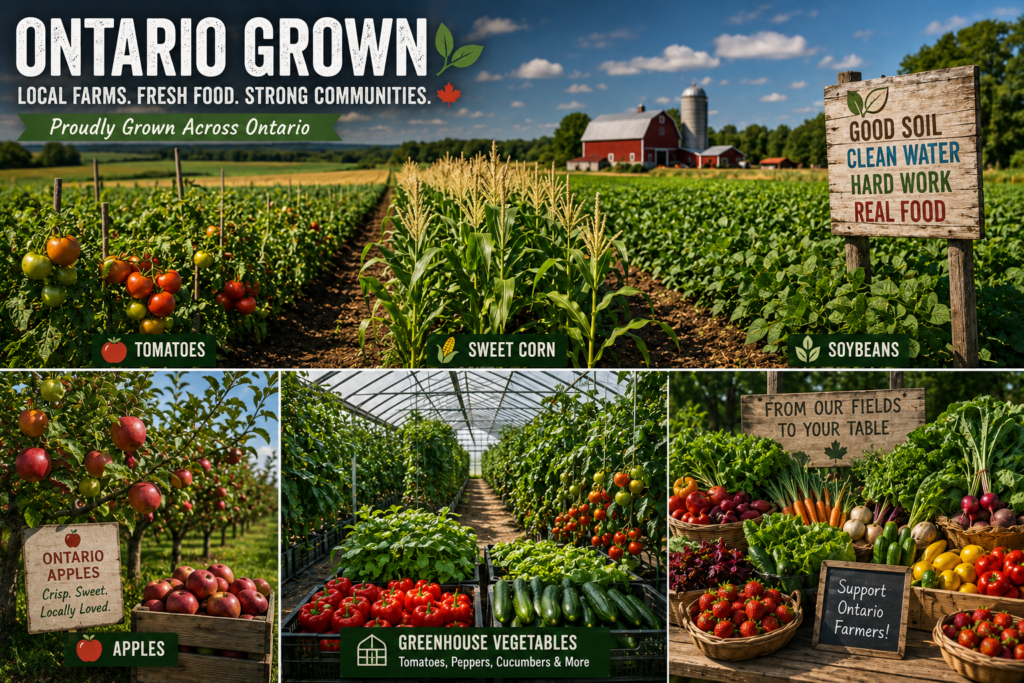 Ontario produce and farmland crops grown in Canada